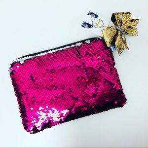 Glitter pink make up bag